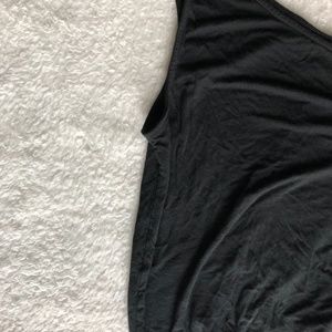 Black One Shoulder Tank Top